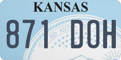 KS license plate 871DOH
