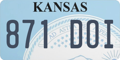 KS license plate 871DOI