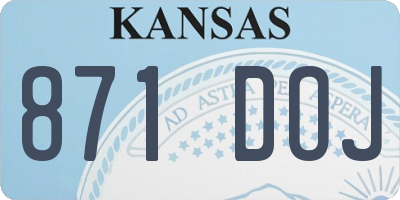 KS license plate 871DOJ