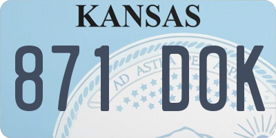 KS license plate 871DOK