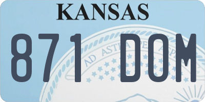 KS license plate 871DOM