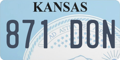 KS license plate 871DON
