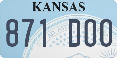 KS license plate 871DOO