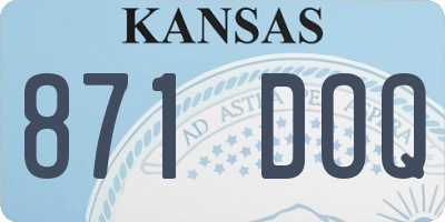 KS license plate 871DOQ