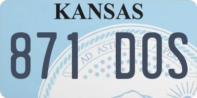 KS license plate 871DOS