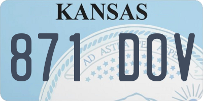 KS license plate 871DOV