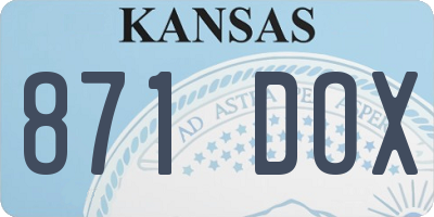 KS license plate 871DOX