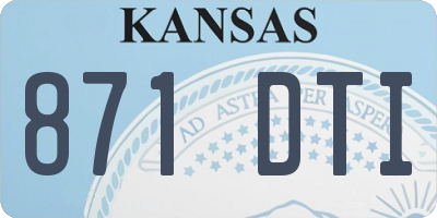 KS license plate 871DTI