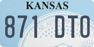 KS license plate 871DTO