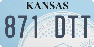 KS license plate 871DTT