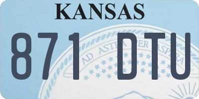KS license plate 871DTU