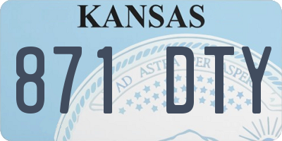 KS license plate 871DTY