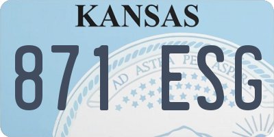 KS license plate 871ESG