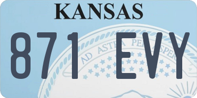 KS license plate 871EVY