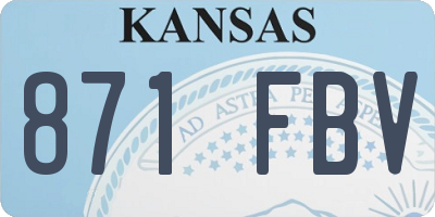 KS license plate 871FBV