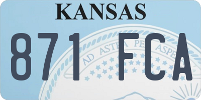 KS license plate 871FCA