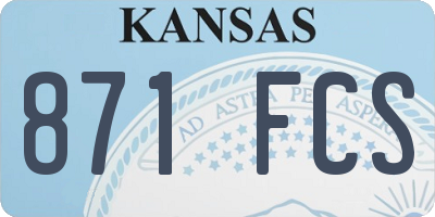 KS license plate 871FCS