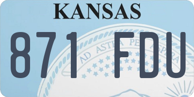 KS license plate 871FDU