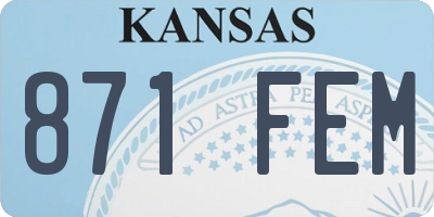 KS license plate 871FEM