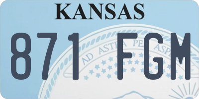 KS license plate 871FGM