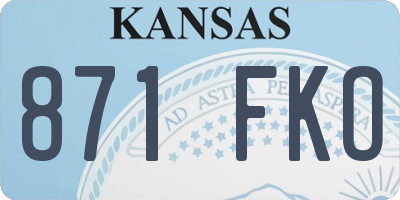 KS license plate 871FKO