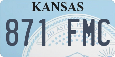 KS license plate 871FMC