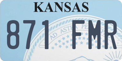 KS license plate 871FMR