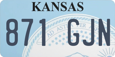 KS license plate 871GJN