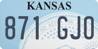 KS license plate 871GJO