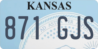 KS license plate 871GJS