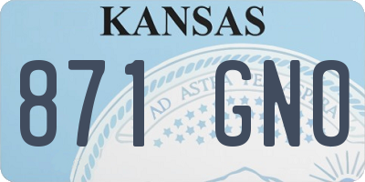 KS license plate 871GNO