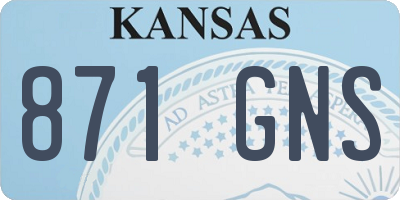 KS license plate 871GNS