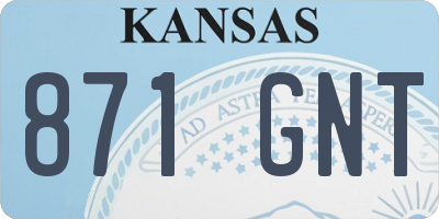 KS license plate 871GNT