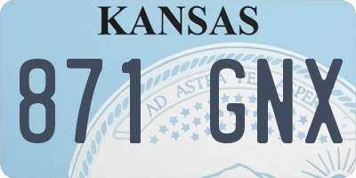 KS license plate 871GNX