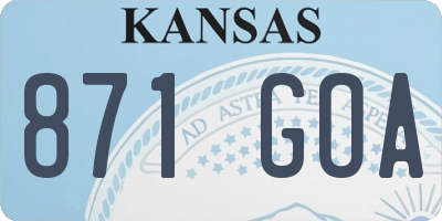 KS license plate 871GOA