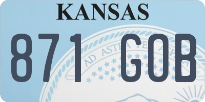 KS license plate 871GOB