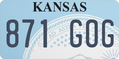 KS license plate 871GOG