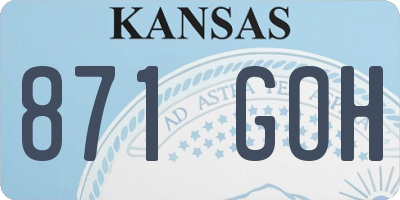 KS license plate 871GOH