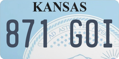 KS license plate 871GOI
