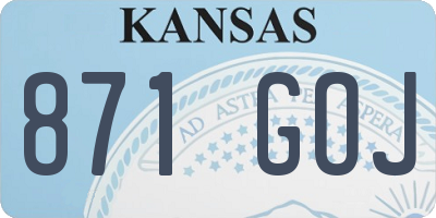 KS license plate 871GOJ