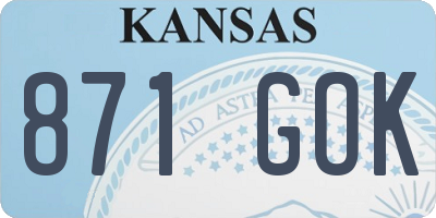 KS license plate 871GOK