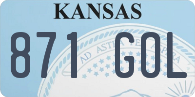 KS license plate 871GOL