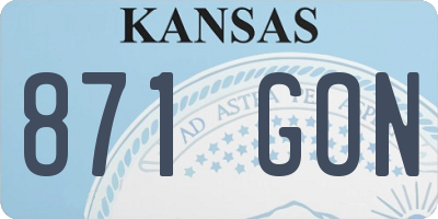 KS license plate 871GON