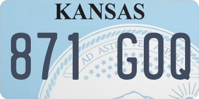 KS license plate 871GOQ