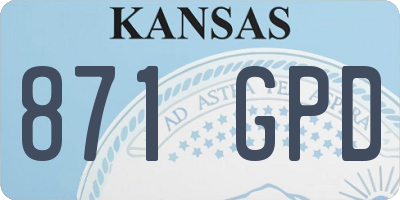 KS license plate 871GPD
