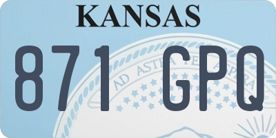 KS license plate 871GPQ