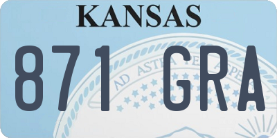 KS license plate 871GRA