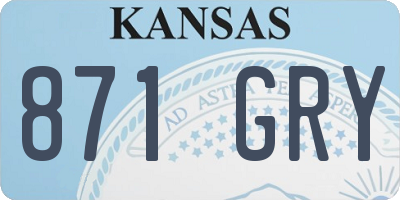 KS license plate 871GRY