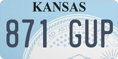 KS license plate 871GUP