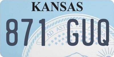 KS license plate 871GUQ
